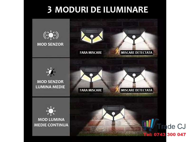 Lamp with Solar Charging 100 LEDs