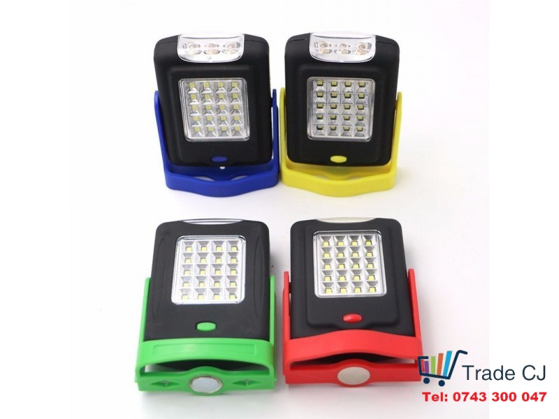 Portable flashlight 23 led with magnetic foot and hook 2 mode