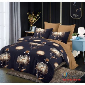 Double Bed Linen Set – 6 Pieces, Finet Fabric, Fitted Sheet 230x250cm, Dandelion Design