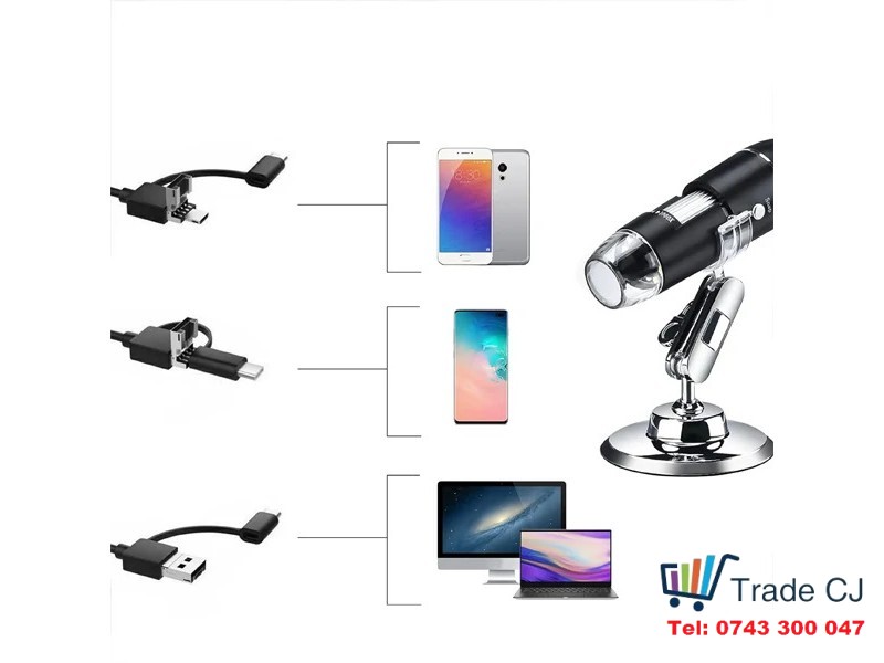 Digital microscope with zoom and USB illumination 1000x