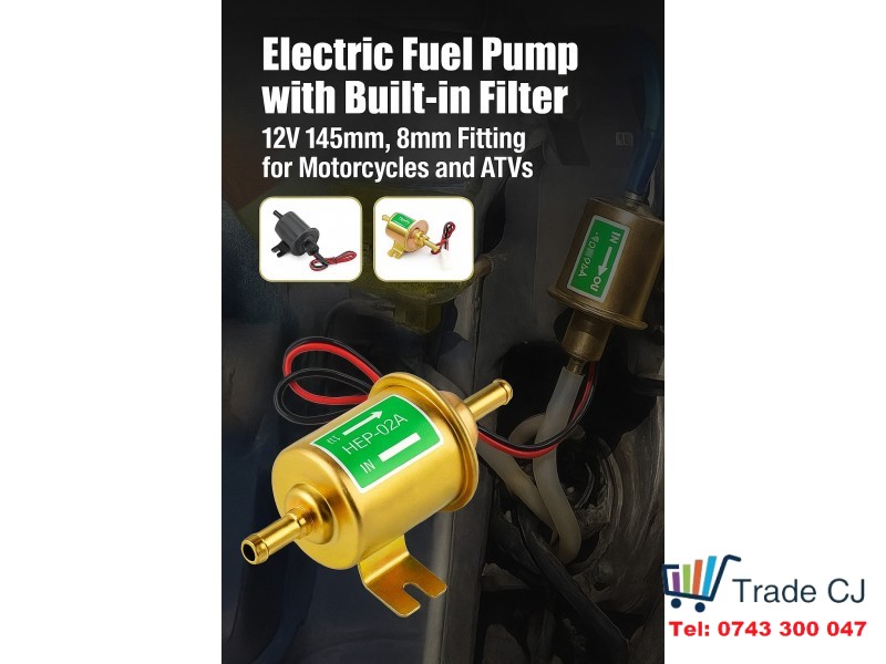 12V Low pressure fuel pump for carburetor, motorcycle, ATV, cars