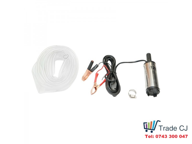 Electric submersible hose pump 12V diesel water oil liquid, flow 12 liters