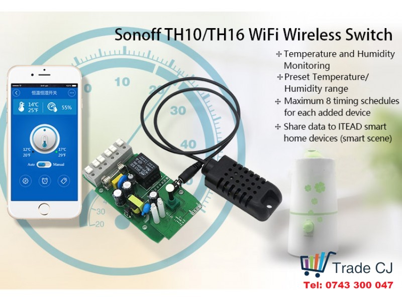 Sonoff TH16 Wi-Fi Relay for Temperature and Humidity