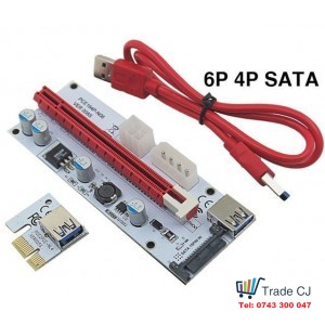 PCI Express E 1X to 16X Riser Card + USB 3.0 60cm