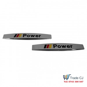 Set of 2 pcs Power Chrome Emblem for Wing