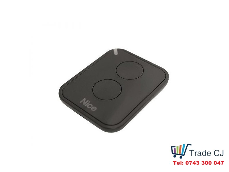 Nice FLO2RE Gate and Garage Door Automation Remote, 2 Channels, 433.92 MHz, Black