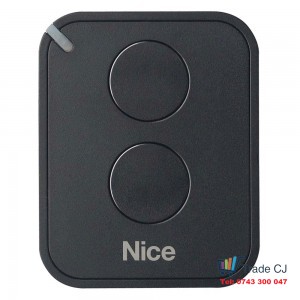 Nice FLO2RE Gate and Garage Door Automation Remote, 2 Channels, 433.92 MHz, Black